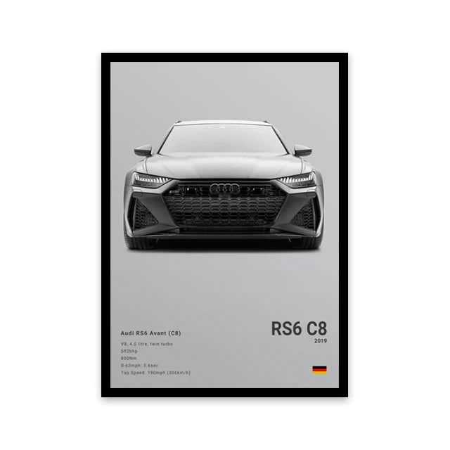 Assorted Cars Canvas Wall Art Print Posters and Decorative Murals