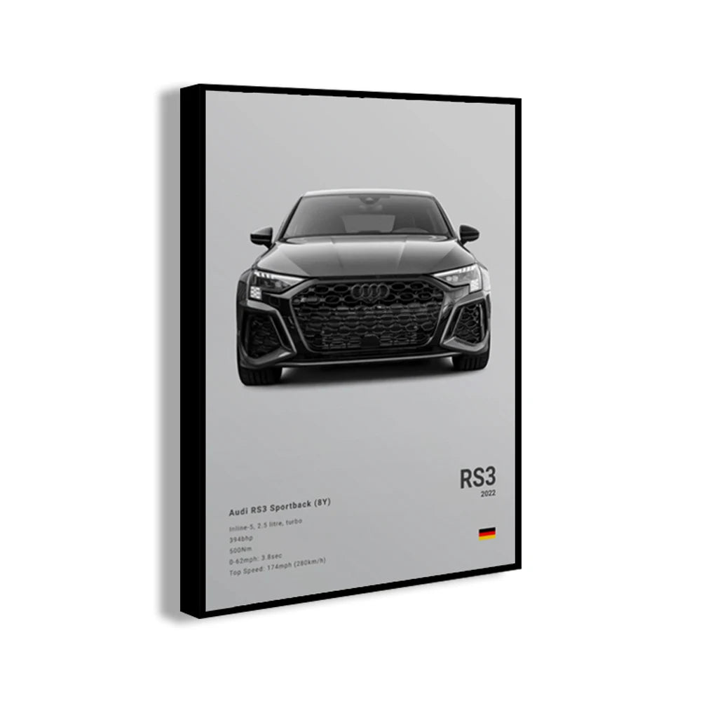 Assorted Cars Canvas Wall Art Print Posters and Decorative Murals