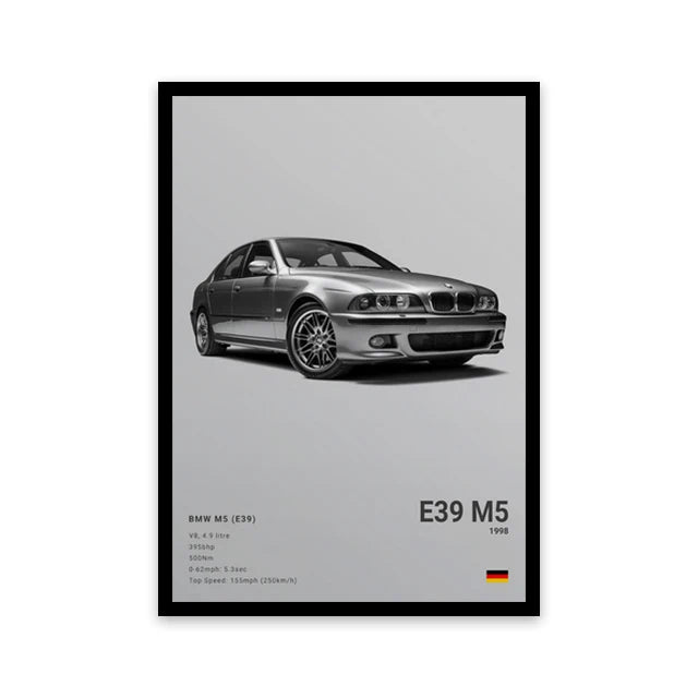 Assorted Cars Canvas Wall Art Print Posters and Decorative Murals