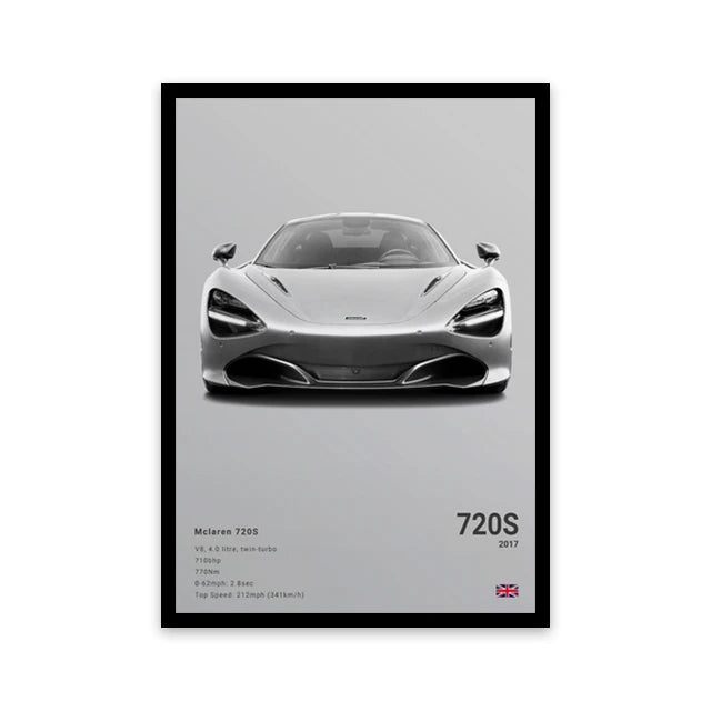 Assorted Cars Canvas Wall Art Print Posters and Decorative Murals