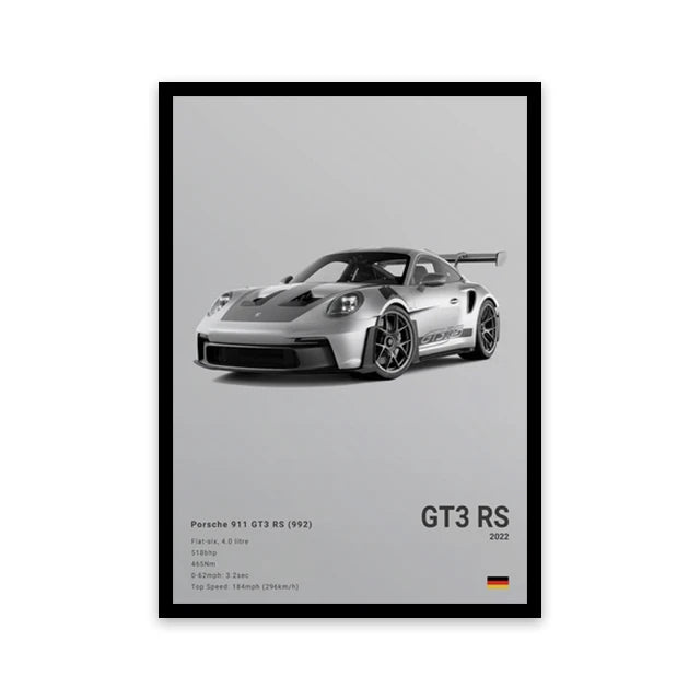 Assorted Cars Canvas Wall Art Print Posters and Decorative Murals