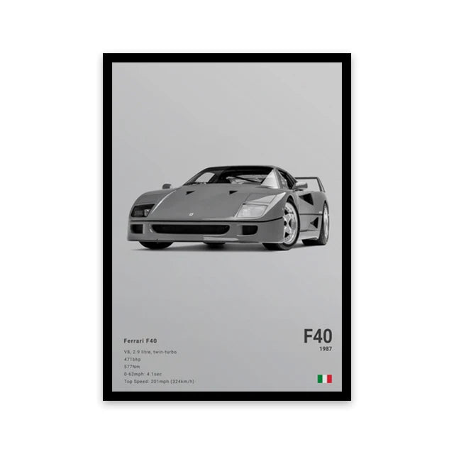 Assorted Cars Canvas Wall Art Print Posters and Decorative Murals