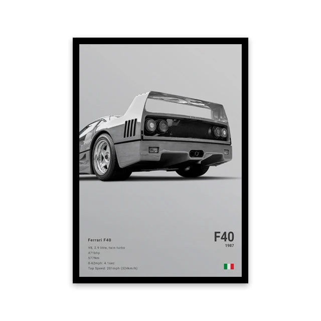 Assorted Cars Canvas Wall Art Print Posters and Decorative Murals