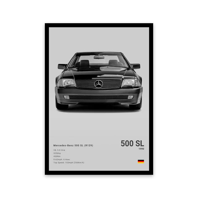Assorted Cars Canvas Wall Art Print Posters and Decorative Murals