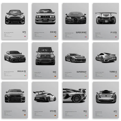 Supercar Canvas Wall Art Print Posters and Decorative Murals