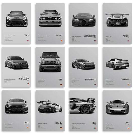 Supercar Canvas Wall Art Print Posters and Decorative Murals