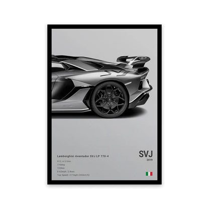 Assorted Cars Canvas Wall Art Print Posters and Decorative Murals