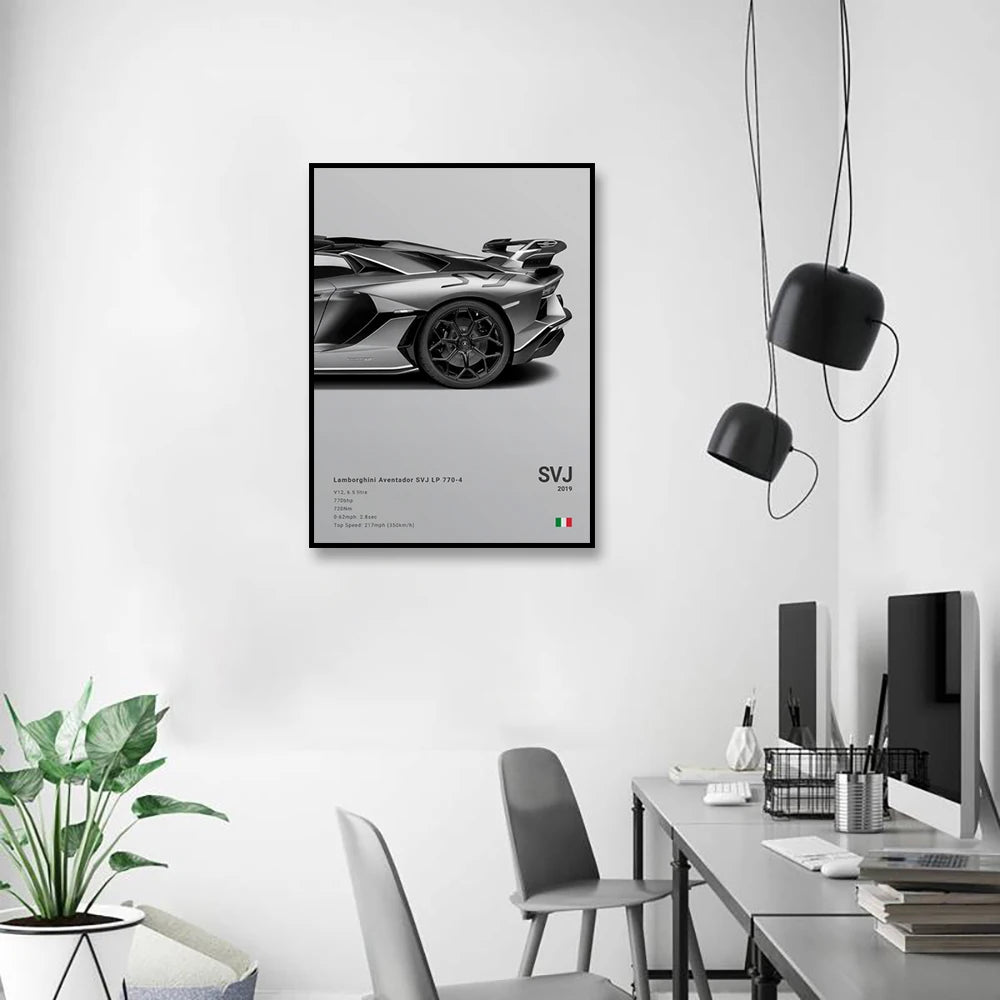 Assorted Cars Canvas Wall Art Print Posters and Decorative Murals