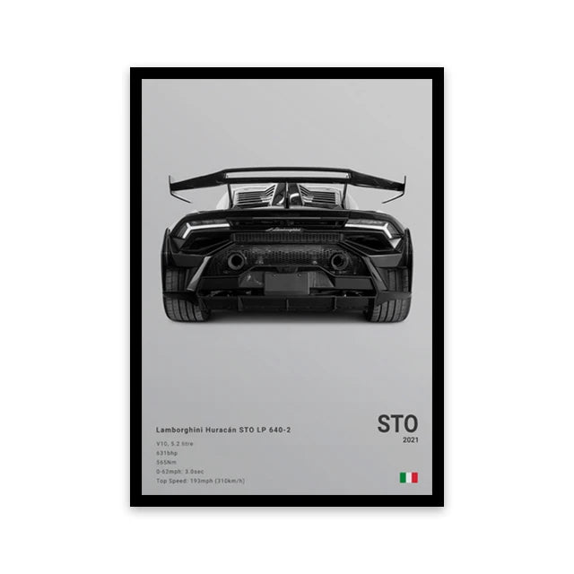 Assorted Cars Canvas Wall Art Print Posters and Decorative Murals