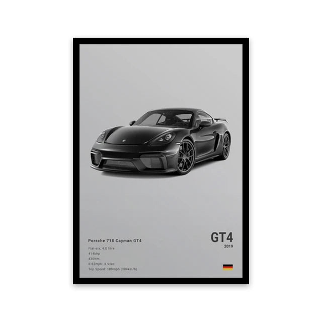 Assorted Cars Canvas Wall Art Print Posters and Decorative Murals