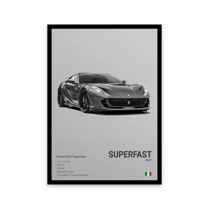 Assorted Cars Canvas Wall Art Print Posters and Decorative Murals